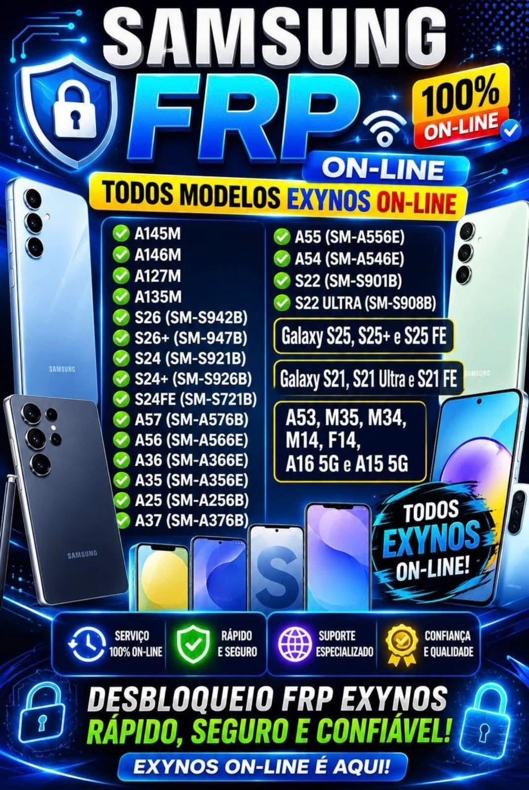 Remover FRP EXYNOS Via SERVIDOR GSM remoto USB redirectoR$50,00 PRA TECINCOS E LOJISTAS