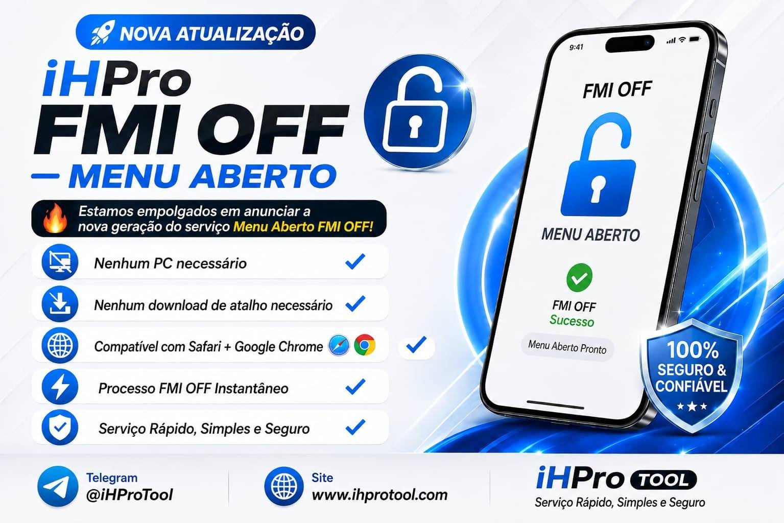 iHPro FMI OFF - Menu para Remover iCloud de iPhones/iPads (Sem PC e sem atalhos)✅️