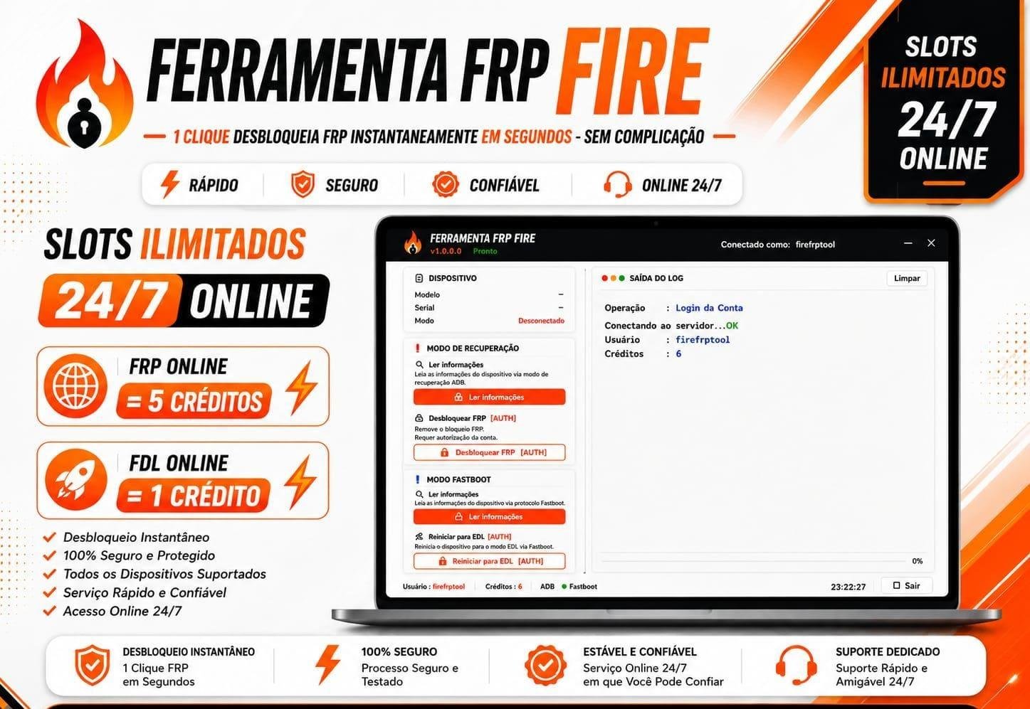 Créditos da Fire FRP Tool para Desbloqueio de FRP e Autenticação FDL em Xiaomi (Usuário Existente)✅️
