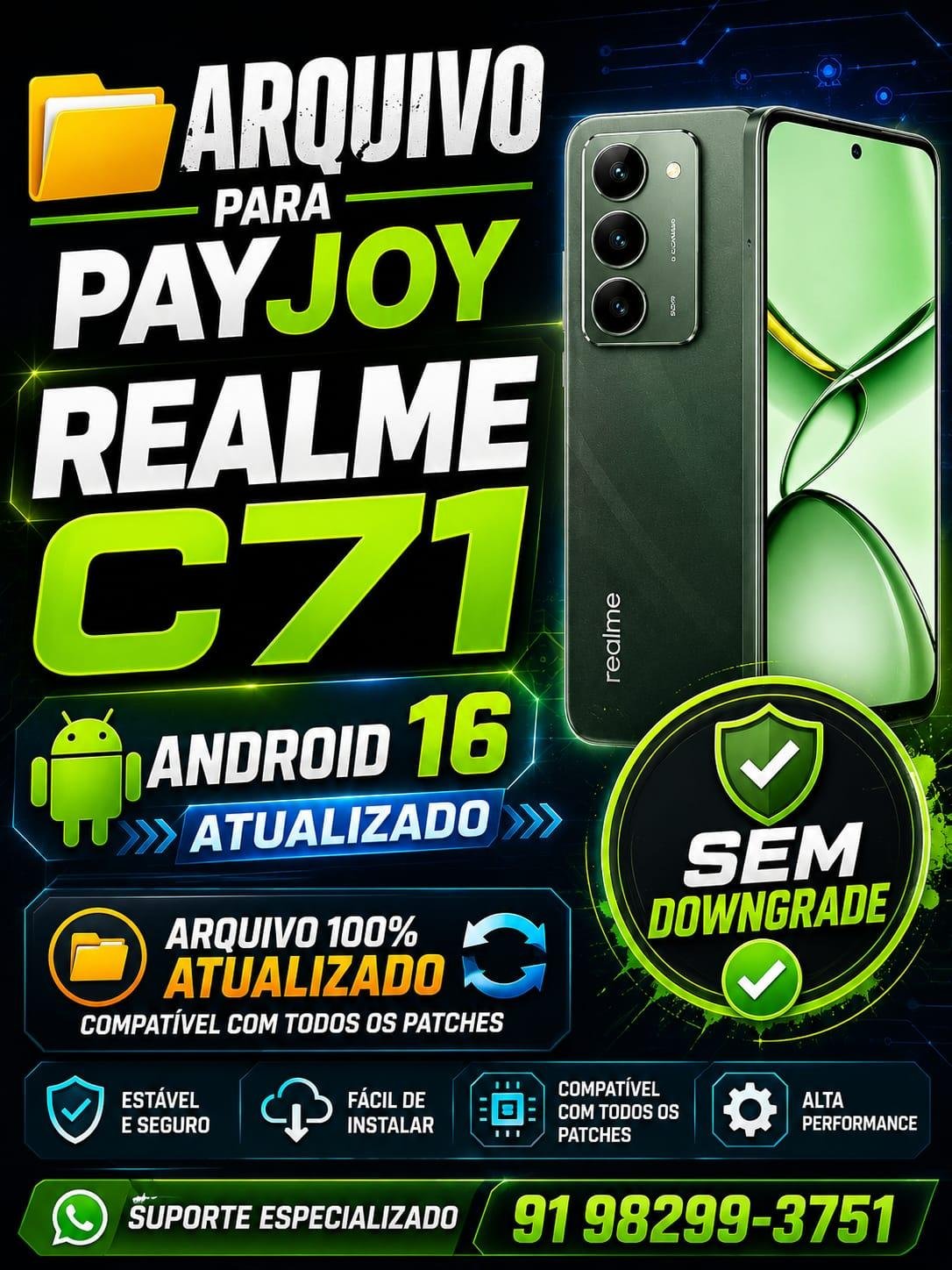 📂 Arquivo para Payjoy Realme C71 ATUALIZADO Android 16 SEM DOWNGRADE✅ 🔥 [ TODOS OS PATCHS ]
